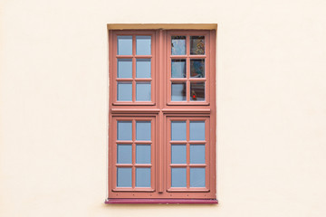 Wooden brown window of church