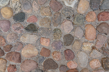 Varicolored granite stones walkway, pattern seamless, texture