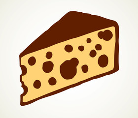 A slice of Dutch cheese. Vector drawing