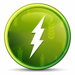 Electricity icon spring bright natural green round button illustration