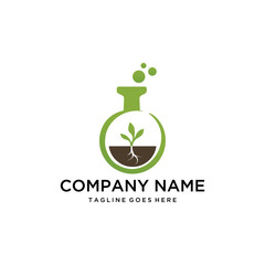 Illustration Nursery and development of agricultural technology plant lab logo design