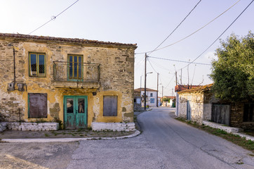 Fototapeta na wymiar Architecture in Fysini village, Lemnos island, Greece