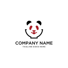 Illustration Chinese restaurant with a panda icon in a bowl logo design 