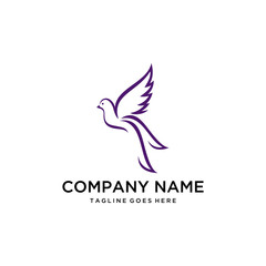 Illustration luxury abstract Silhouette flying bird animal logo design