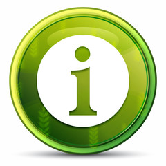 Info icon spring bright natural green round button illustration