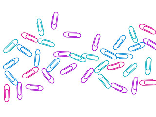 Stationary paperclips isolated on white background