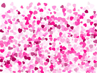 Hearts confetti flying vector background graphic design.