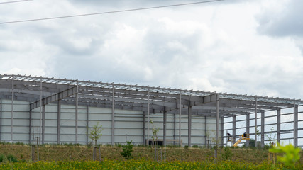 Fototapeta na wymiar Stahlbau Industriegebiet.