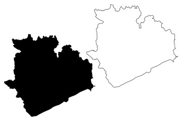 Veszprem County (Hungary, Hungarian counties) map vector illustration, scribble sketch Veszprém map