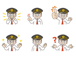 運転手の中年男性セット