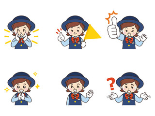 バスガイドの女性セット