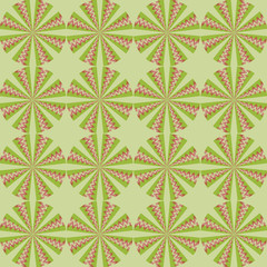 Beautiful seamless green floral geometric aztec pattern decorative repeat background design illustration for textile paper