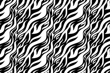 Fototapeta na wymiar Zebra print. Stripes, animal skin, tiger stripes, abstract pattern, line background. Black and white vector monochrome seamles texture. eps 10 illustration