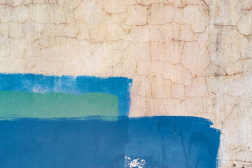 background with wall smeared with blue paint