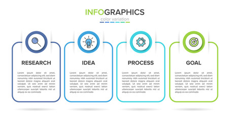 Infographic design with icons and 4 options or steps. Thin line vector. Infographics business concept. Can be used for info graphics, flow charts, presentations, web sites, banners, printed materials.