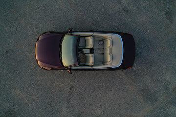 car convertible top view, brown