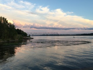 Fototapeta premium sunset on the river