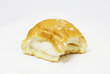 cake was eaten on white background