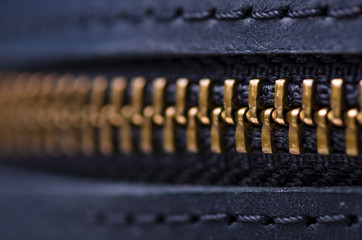 Black leather bag macro texture accessories zipper carbine blur background