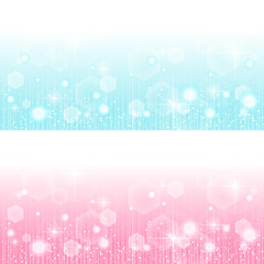 キラキラの帯 ピンクとブルー