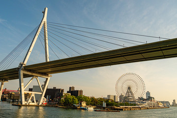 bridge over the river - Osaka Bay, Japan