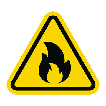 warning sign isolated on white, yellow and black triangular signage.
