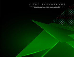 Fototapeta premium Triangular background. Abstract composition of 3D triangles. The geometric background of modern green is insulated black