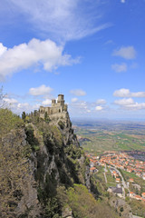 Fototapeta na wymiar San Marino. Fortress on Titano mount