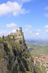 Fototapeta na wymiar San Marino. Fortress on Titano mount