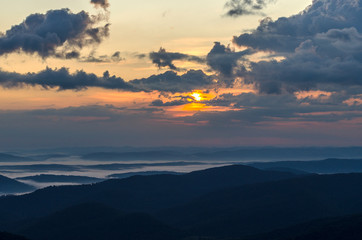 Wschód słońca Bieszczady