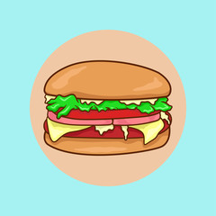 Burger vector design, poster, food, cute, clothing, vector eps 10.