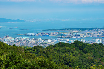 Fototapeta na wymiar Shimizu Harbor from Nihondaira - Shizuoka Japan