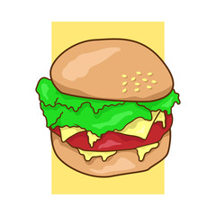 Burger vector design, poster, food, cute, clothing, vector eps 10.