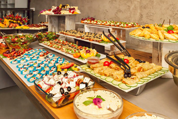 Single bite serving - arranged party finger food - cold buffet