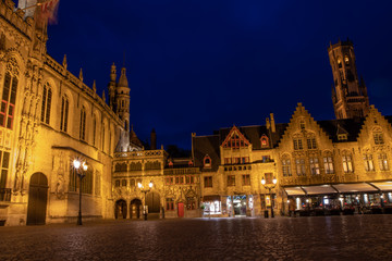 Belgium Bruges at night