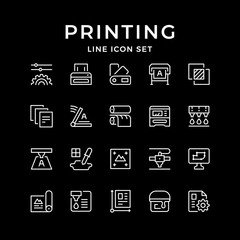 Set line icons of print