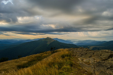Panorama z połoniny Wetlińskiej