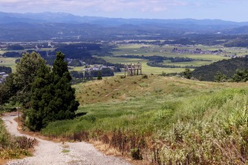 Fototapeta na wymiar 高所からの田舎の風景