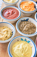 Sauce assortment on the table