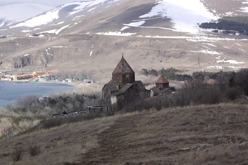 Armenia. Sevanavank (Sevan Monastery), a monastic complex located on a island of Lake Sevan in the Gegharkunik Province