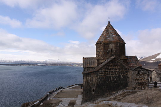 Armenia. Sevanavank (Sevan Monastery), a monastic complex located on a island of Lake Sevan in the Gegharkunik Province