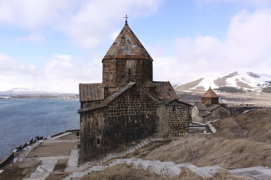 Armenia. Sevanavank (Sevan Monastery), a monastic complex located on a island of Lake Sevan in the Gegharkunik Province