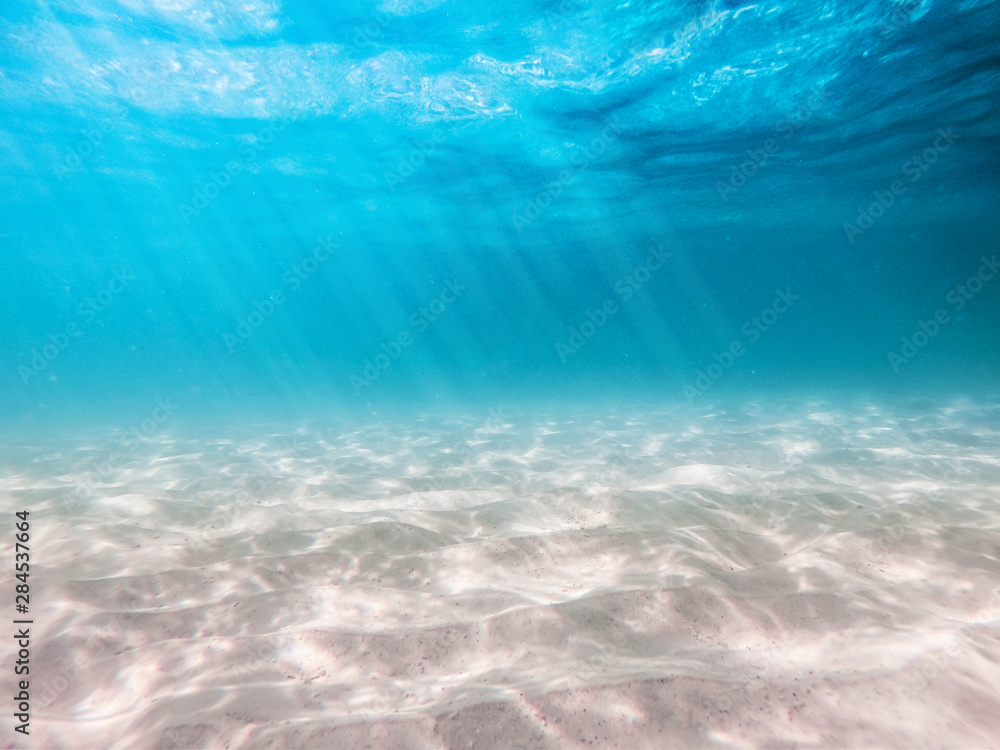 Wall mural tropical underwater ocean blue background