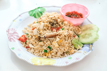 Crab Fried Rice with vegetable- Fried rice thai style Asia Thailand