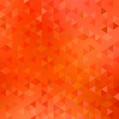 Orange triangle crystals abstract background. Bright mosaic texture.