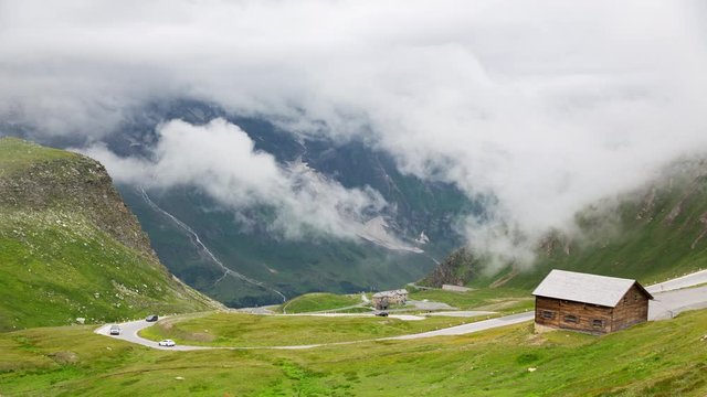 Austria,  Clouds In The Mountain Time Lapse, Grossglockner high alpine road , Alps, Austria