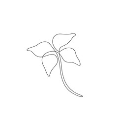 Naklejka premium Abstract flower continuous line drawing, tattoo, print for clothes, logo and design for web or app, silhouette single line on a white background, isolated vector illustration.