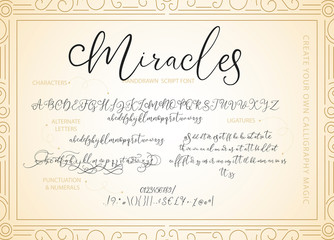 Vector alphabet typeface. Hand drawn modern typeface. Font. Uppercase latin letters half painted in ink. Decorative type signs.