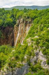 Luxurious and tumultuous waterfalls of Plitvice Lakes, Croatia