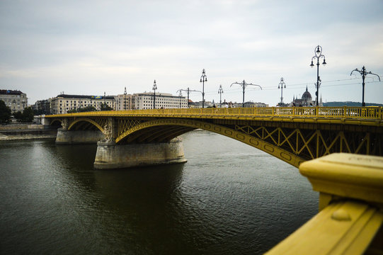 Yellow Margaret Bridge Budapest Hungary